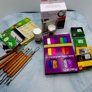 Lot of Sculpey clay and tools and more all clay unopened